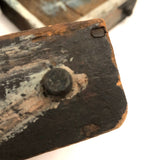 19th C. Blue-Gray Painted Pine Chest with Square Iron Nails, As Found