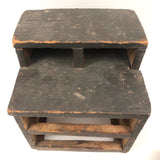 19th C. Blue-Gray Painted Pine Chest with Square Iron Nails, As Found