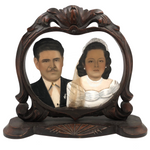 Wedding Portrait: c. 1950s Mexican Folk Art Fotoescultura