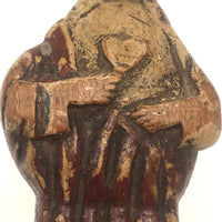 Virgin Mary with Immaculate Heart, c. 17th Century Spanish Folk Art Carving