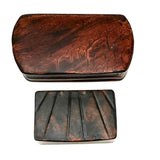 Painterly Pair of c. Early 19th Century Hinged, Lacquered Snuff Boxes