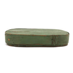 Long and Low 19th C. Bentwood Box in Beautiful Green Paint (with Repaired Split)