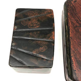 Painterly Pair of c. Early 19th Century Hinged, Lacquered Snuff Boxes