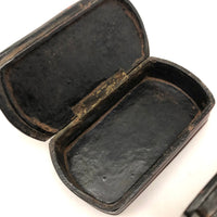 Painterly Pair of c. Early 19th Century Hinged, Lacquered Snuff Boxes