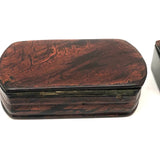 Painterly Pair of c. Early 19th Century Hinged, Lacquered Snuff Boxes