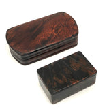 Painterly Pair of c. Early 19th Century Hinged, Lacquered Snuff Boxes