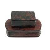 Painterly Pair of c. Early 19th Century Hinged, Lacquered Snuff Boxes