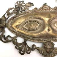 Late 19th/Early 20th Century Gold Plated Silver Foil Italian Mask Ex Voto / Milagro