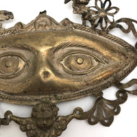 Late 19th/Early 20th Century Gold Plated Silver Foil Italian Mask Ex Voto / Milagro