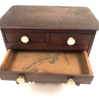 Very Handsome Antique Cigar Box Wood Chest with Alligatoring