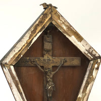 SOLD Very Holy! 19th C.Crucifix in Marvelous Gilded Shadow Box