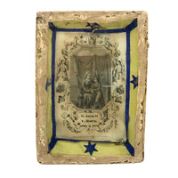 Saint Anne and Virgin Mary with Stars, Mid 19th Century Folk Art Votive Shadow Box