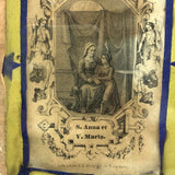 Saint Anne and Virgin Mary with Stars, Mid 19th Century Folk Art Votive Shadow Box