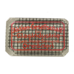 Aktlen Glass Company Dresden, Modernist Advertising Paperweight with Embedded Wire Mesh Grid