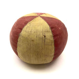 Antique Well Loved Red and Yellow Oil Cloth Carnival / Juggling Ball