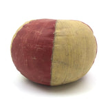 Antique Well Loved Red and Yellow Oil Cloth Carnival / Juggling Ball