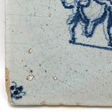 Forever Shaking, c. 18th Century Delftware Tile with Perfectly Smeared Hand-painted Dancing Couple