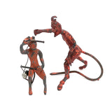 Pair of c. Old Lead Devils in Original Red Paint