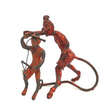 Pair of c. Old Lead Devils in Original Red Paint