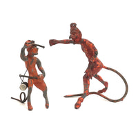 Pair of c. Old Lead Devils in Original Red Paint