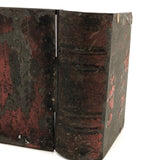 19th C. Tin Book Shaped Box in Original Paint