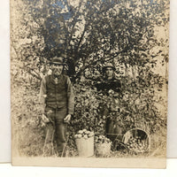 The Apple Pickers, Wonderful Antique Real Photo Postcard