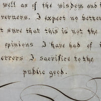 Excerpt of Franklin's Remarks at 1787 Constitutional Convention, Poignant 19th C. Penmanship Exercise