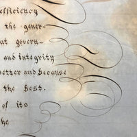 Excerpt of Franklin's Remarks at 1787 Constitutional Convention, Poignant 19th C. Penmanship Exercise