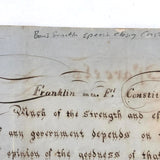 Excerpt of Franklin's Remarks at 1787 Constitutional Convention, Poignant 19th C. Penmanship Exercise