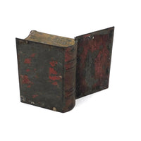 19th C. Tin Book Shaped Box in Original Paint