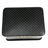 Elegant Antique Black with Gold Stars Lacquer Tea Box (with Silvered Interior)