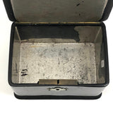 Elegant Antique Black with Gold Stars Lacquer Tea Box (with Silvered Interior)