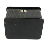 Elegant Antique Black with Gold Stars Lacquer Tea Box (with Silvered Interior)