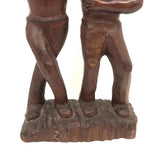 Expressive c. 1970s Presumed Haitian Carving  of Two Men