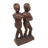 Expressive c. 1970s Presumed Haitian Carving  of Two Men