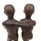 Expressive c. 1970s Presumed Haitian Carving  of Two Men