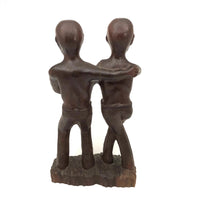 Expressive c. 1970s Presumed Haitian Carving  of Two Men