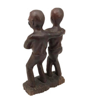 Expressive c. 1970s Presumed Haitian Carving  of Two Men