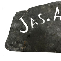 Jas. A Murley, Antique Hand-cut Scrap Lead Stencil