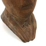 Displeased Man in Jacket and Tie c. 1920s Carved Bust