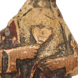 Virgin Mary with Immaculate Heart, c. 17th Century Spanish Folk Art Carving