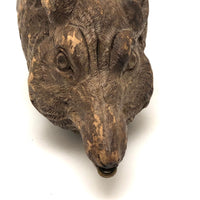 SOLD Wolf Clenching Gold Ring, Old Carving Presumed Black Forest