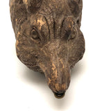 SOLD Wolf Clenching Gold Ring, Old Carving Presumed Black Forest