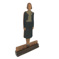 Young Woman in Green and Black, c. 1950s Photo Statuette