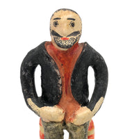 Man with Beard and Man in Beige, Pair of Mexican Folk Art Pottery Figures