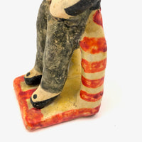 Man with Beard and Man in Beige, Pair of Mexican Folk Art Pottery Figures