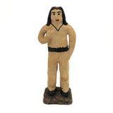 Man with Beard and Man in Beige, Pair of Mexican Folk Art Pottery Figures