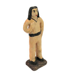 Man with Beard and Man in Beige, Pair of Mexican Folk Art Pottery Figures