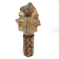 Antique Double-Faced Molded Cardboard Puppet Head (?)