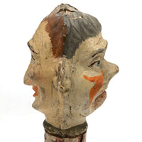 Antique Double-Faced Molded Cardboard Puppet Head (?)